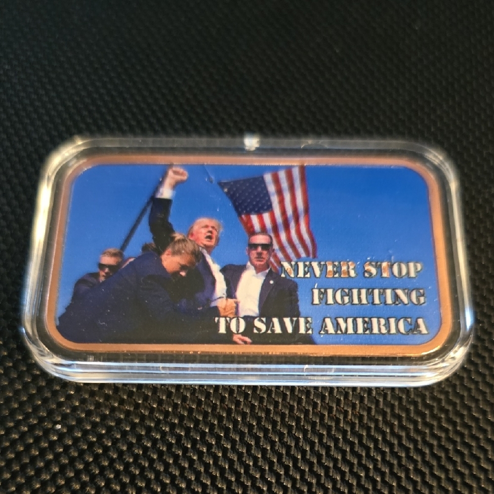 Patriotic Trump 1px Copper Bar Bullion 999 Fine